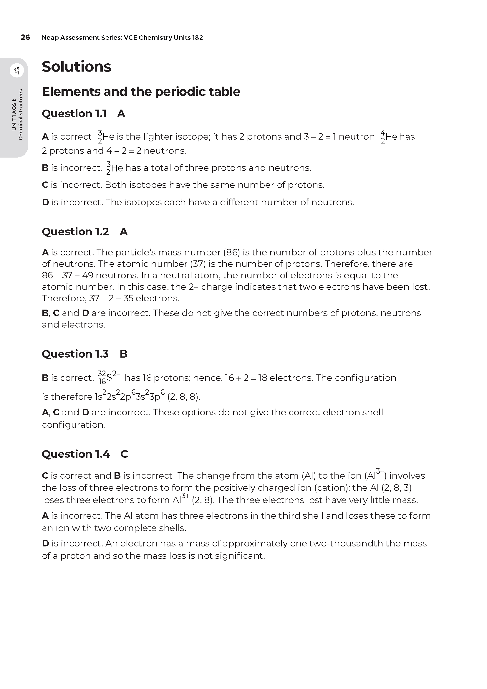 Neap Assessment Series: VCE Chemistry Units 1&2