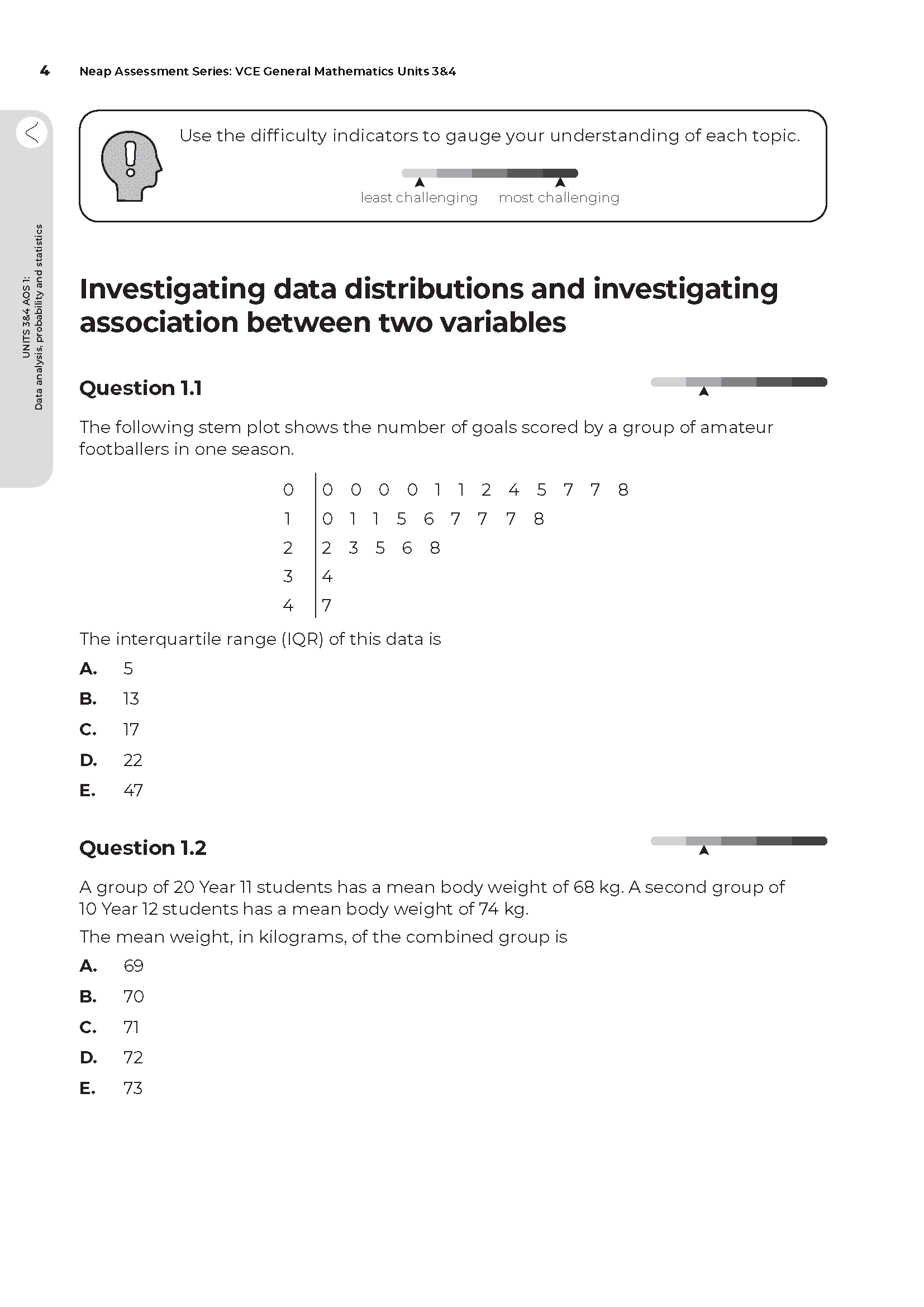 Neap Assessment Series: VCE General Maths Units 3&4