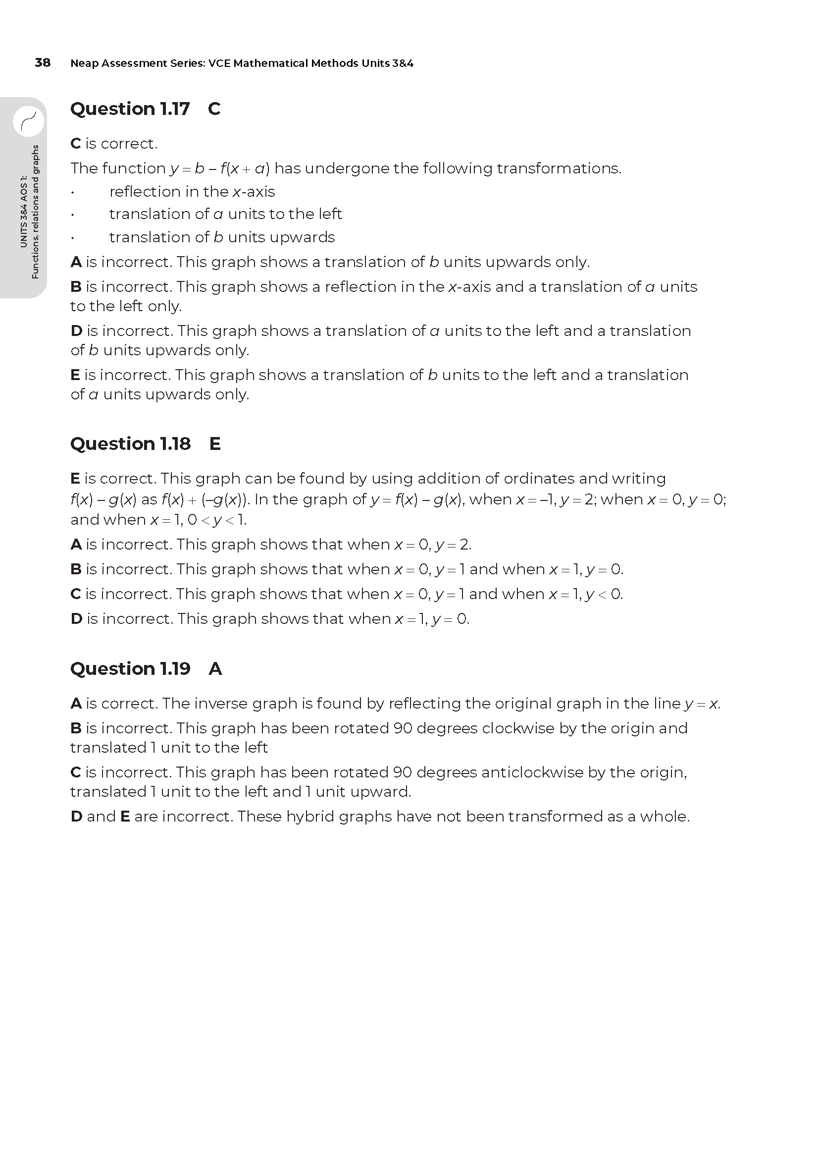 Neap Assessment Series: VCE Mathematical Methods Units 3&4