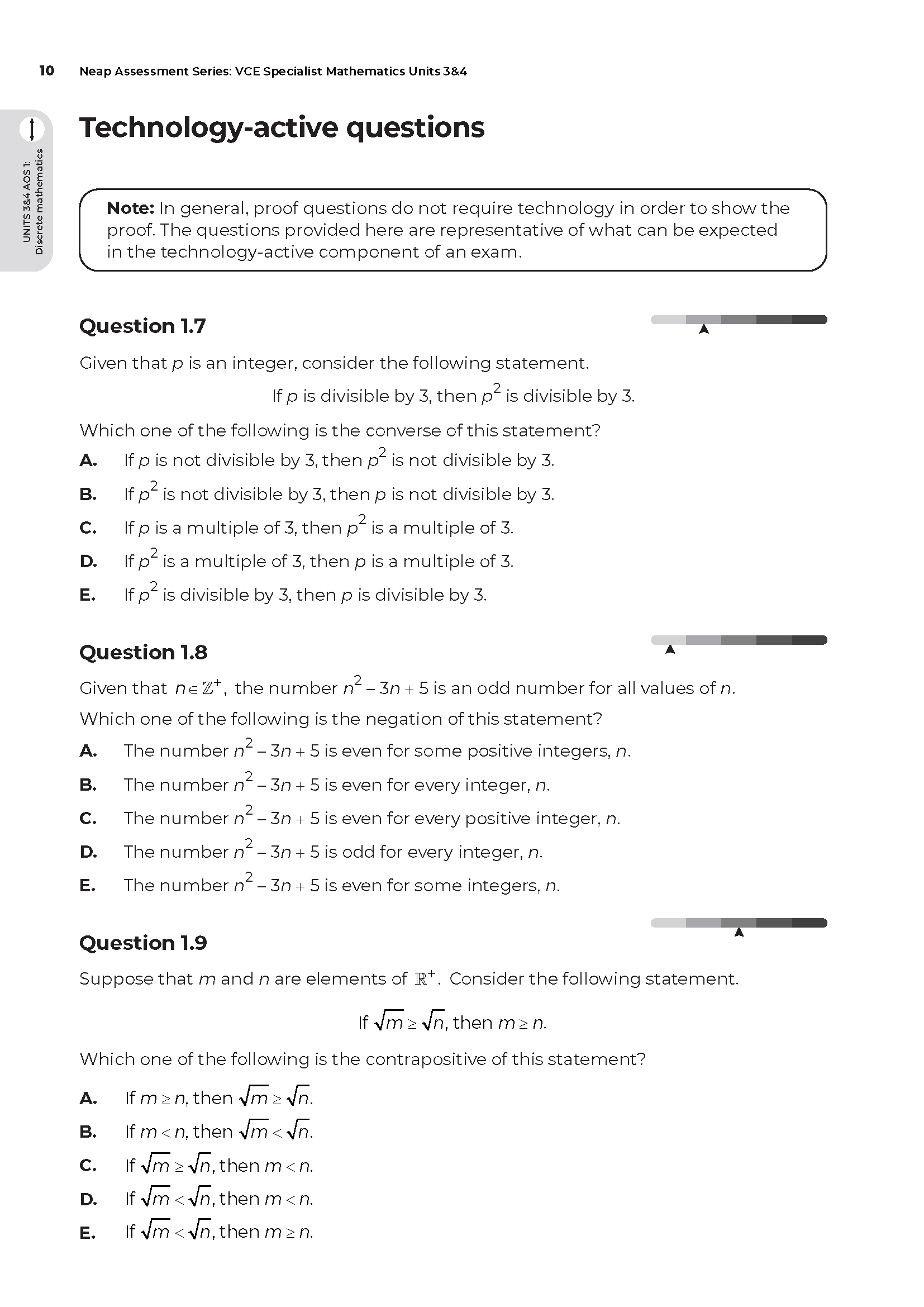 Neap Assessment Series: VCE Specialist Maths Units 3&4