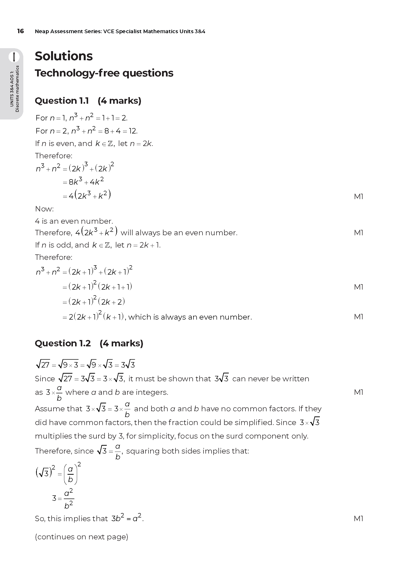 Neap Assessment Series: VCE Specialist Maths Units 3&4