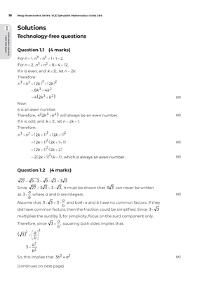 Neap Assessment Series: VCE Specialist Maths Units 3&4